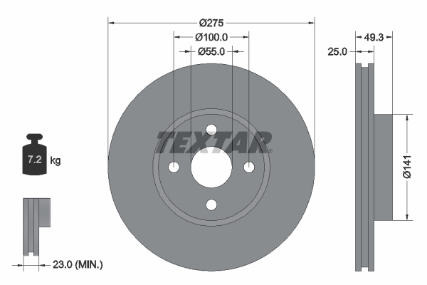 TEXTAR 92180303 féktárcsa