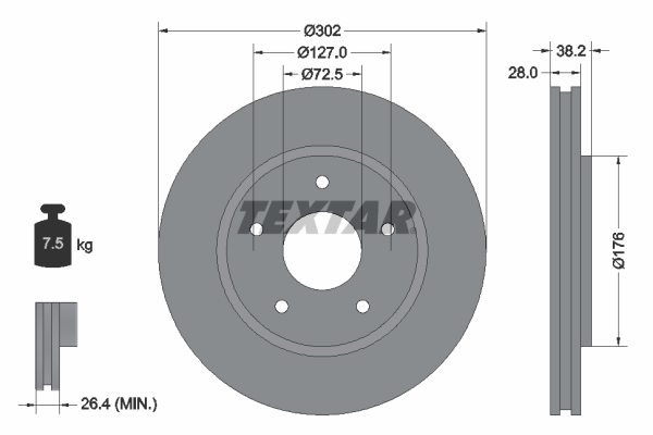 TEXTAR 92181503 PRO Bremsscheibe