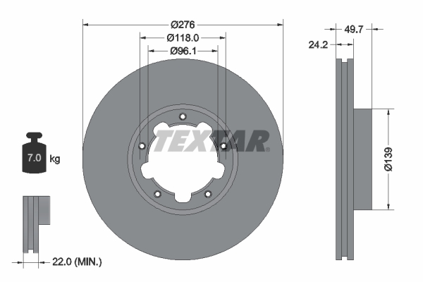 TEXTAR 93185303 PRO Bremsscheibe