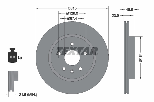 TEXTAR 92187303 PRO Disc frana