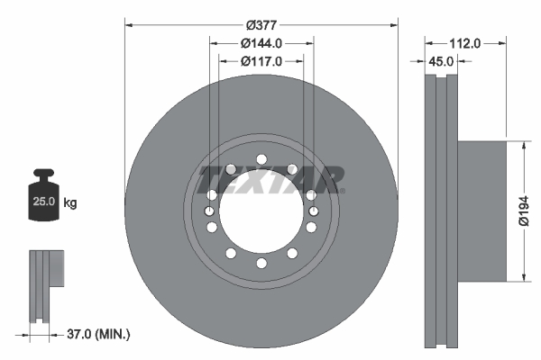 TEXTAR 93187600 Bremsscheibe