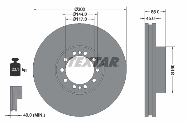 TEXTAR 93192000 Bremsscheibe