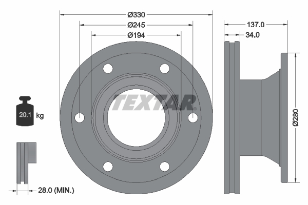 TEXTAR 93192200 Bremsscheibe
