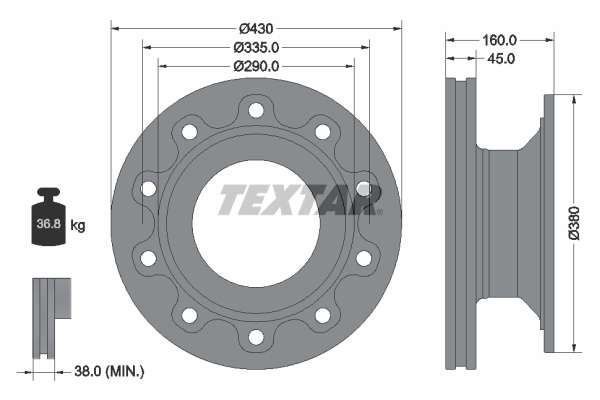 TEXTAR 93193200 Bremsscheibe