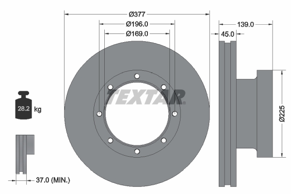 TEXTAR 93193600 Bremsscheibe