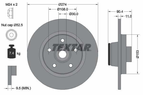 TEXTAR 92196203 PRO Bremsscheibe