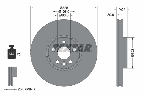 TEXTAR 92196305 PRO+ Bremsscheibe