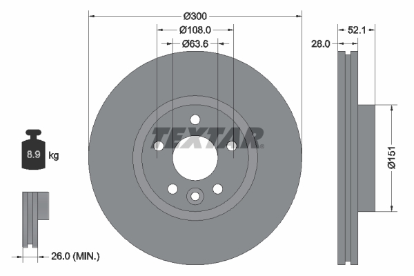TEXTAR 92196905 PRO+ Bremsscheibe
