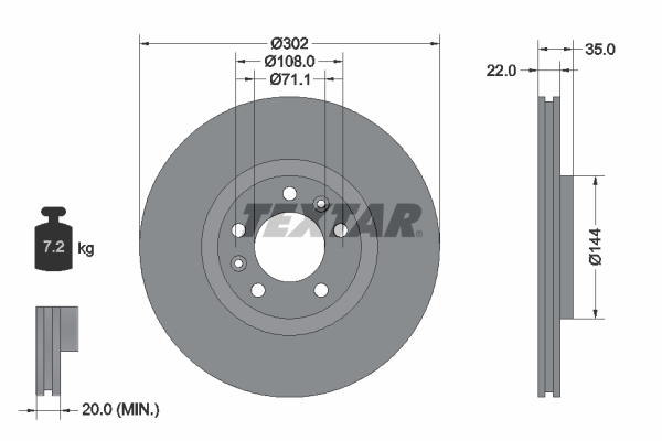 TEXTAR 92197103 PRO Bremsscheibe