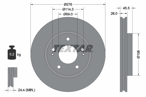 TEXTAR 92198203 PRO Bremsscheibe