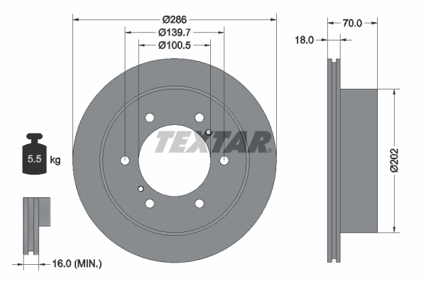 TEXTAR 92198303 PRO Bremsscheibe