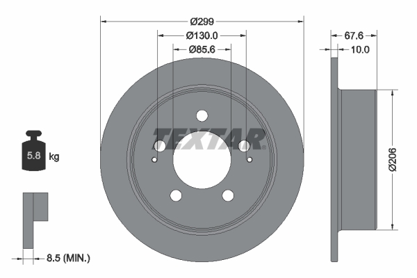 TEXTAR 92198703 PRO Bremsscheibe