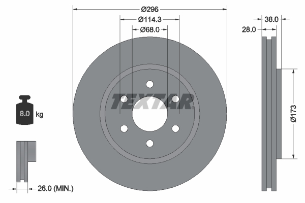 TEXTAR 92199603 PRO Bremsscheibe