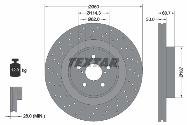 TEXTAR 92199703 PRO Bremsscheibe