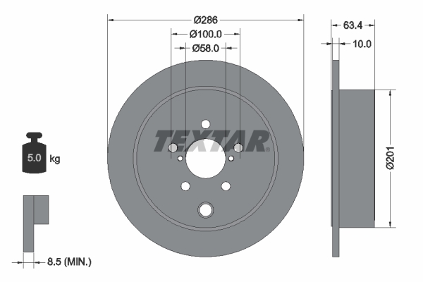 TEXTAR 92200000 Brake Disc...