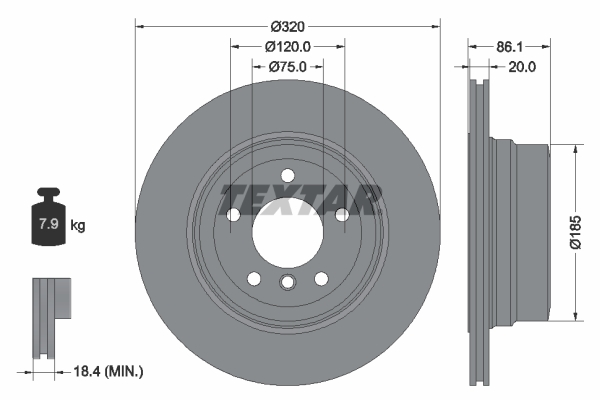 TEXTAR 92202003 PRO Bremsscheibe