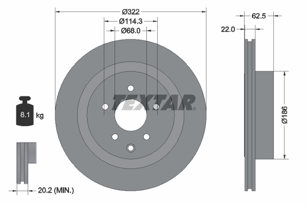 TEXTAR 92203603 PRO Bremsscheibe