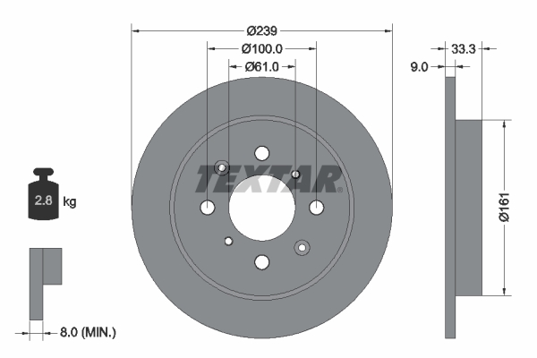 TEXTAR 92204003 PRO Bremsscheibe