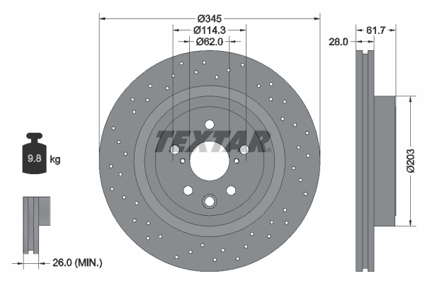 TEXTAR 92204203 PRO Bremsscheibe