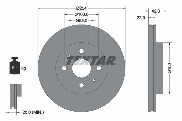 TEXTAR 92204503 PRO Bremsscheibe