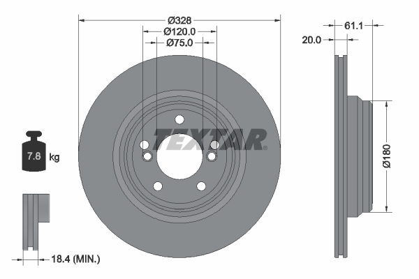TEXTAR 92211305 PRO+ Bremsscheibe