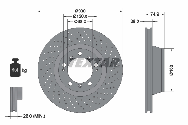 TEXTAR 92219005 PRO+ Bremsscheibe