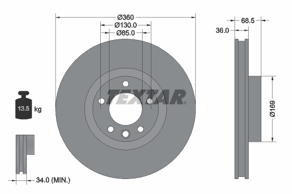 TEXTAR 92219605 PRO+ Bremsscheibe