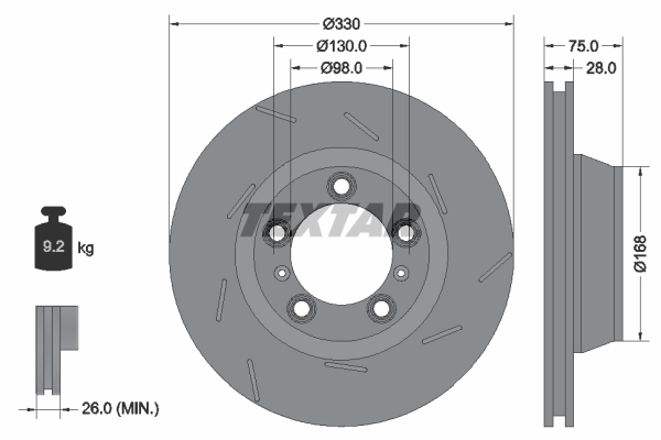 TEXTAR 92220707 PRO+ Bremsscheibe