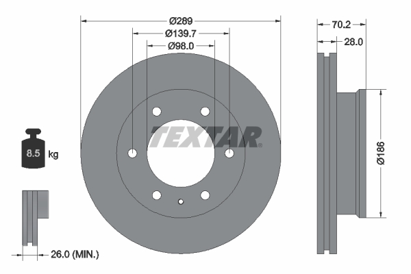 TEXTAR 92223003 PRO Bremsscheibe