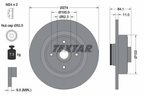 TEXTAR 92223203 PRO Bremsscheibe