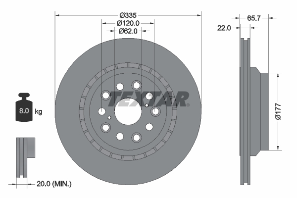 TEXTAR 92224403 PRO Bremsscheibe