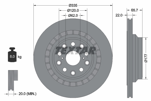 TEXTAR 92224503 PRO Bremsscheibe
