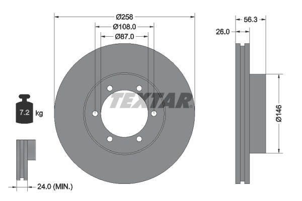 TEXTAR 92226403 PRO Bremsscheibe