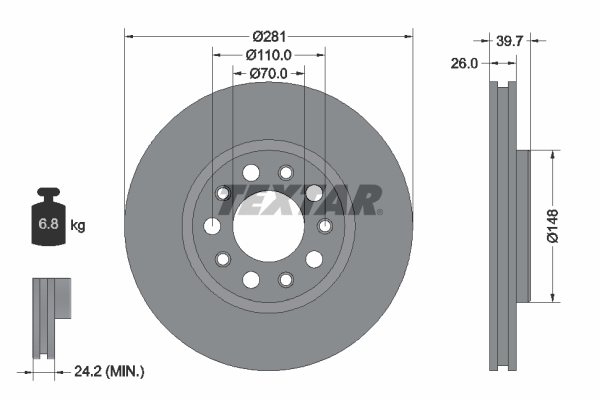TEXTAR 92230103 PRO Bremsscheibe