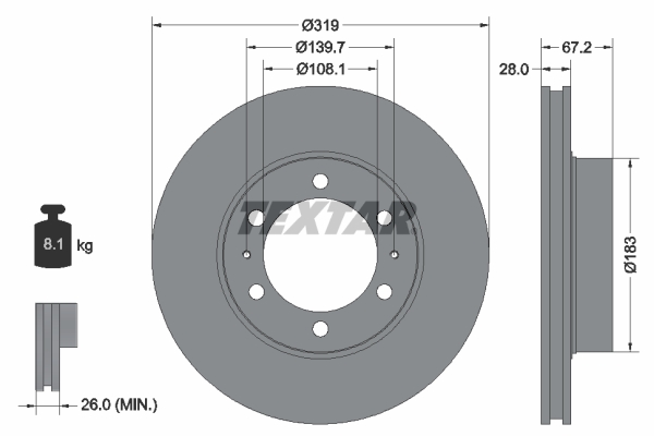 TEXTAR 92230403 PRO Bremsscheibe