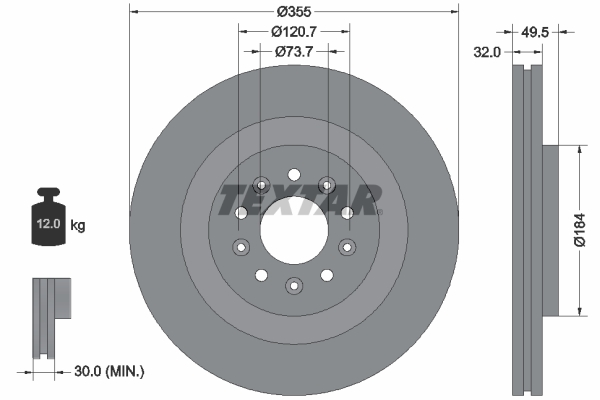 TEXTAR 92234603 PRO Bremsscheibe