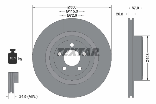 TEXTAR 92235503 PRO Bremsscheibe