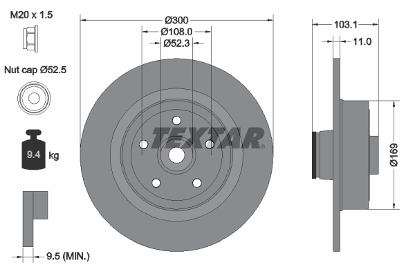TEXTAR 92239603 PRO Bremsscheibe