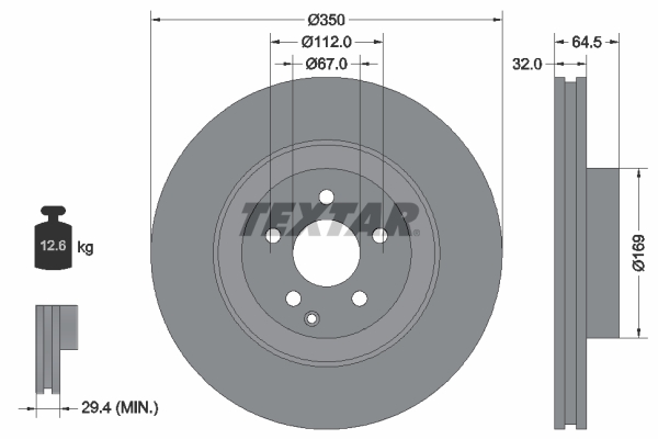 TEXTAR 92240103 PRO Bremsscheibe