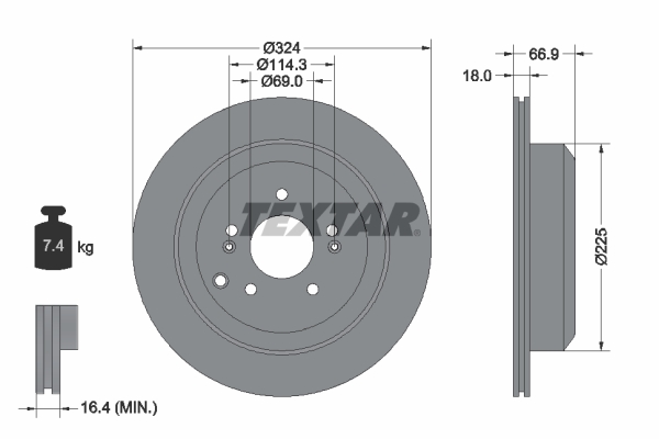 TEXTAR 92242603 PRO Bremsscheibe