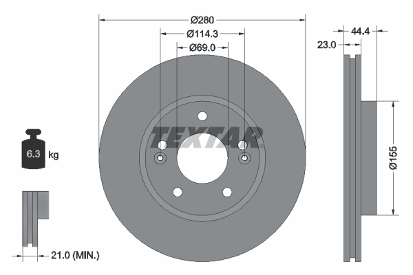 TEXTAR 92243203 PRO Bremsscheibe