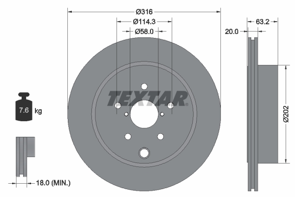 TEXTAR 92243703 PRO Bremsscheibe