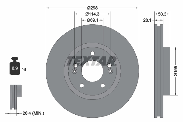 TEXTAR 92253603 PRO Bremsscheibe