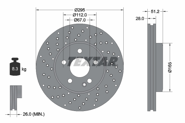 TEXTAR 92257503 PRO Bremsscheibe