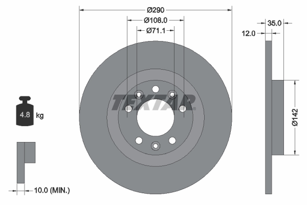 TEXTAR 92267303 PRO Disc frana