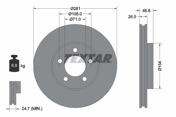 TEXTAR 92270203 PRO Bremsscheibe