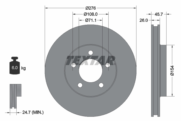 TEXTAR 92270403 PRO Bremsscheibe