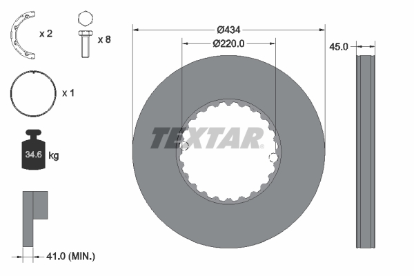 TEXTAR 93272100 féktárcsa