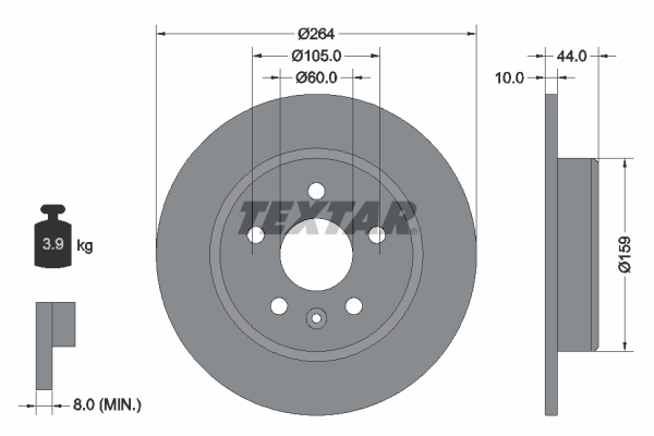 TEXTAR 92275303 PRO Bremsscheibe