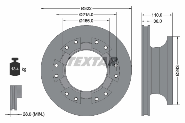 TEXTAR 93276100 Bremsscheibe